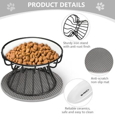 Підвищені годівниці для котів Katzennapf Erhöht - 2 шт. Керамічні миски з підставкою, захист шиї, для корму та води