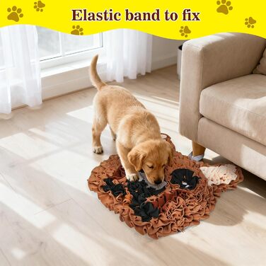 Килимок для собак, інтерактивна іграшка, килимок для повільного годування, ментальна стимуляція, розвиває навички пошуку, підходить для малих та середніх собак, колір коричневий