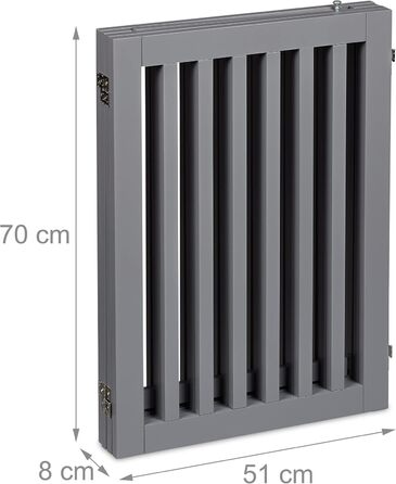 Захисне ворота Relaxdays для собак, сіре, 70x207 см, розкладне, з ніжками