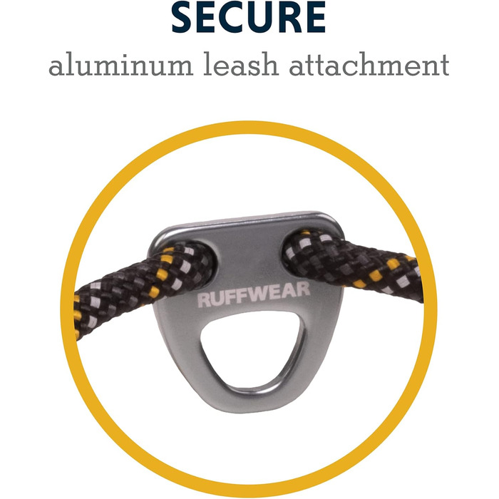 RUFFWEAR Knot-a-Collar: відбиваючий та регульований нашийник для собак з мотузки, 20'-26', Obsidian Black