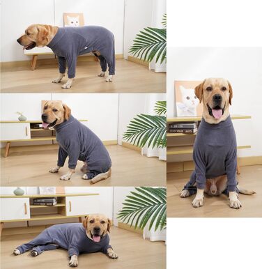 Зимовий теплий костюм для собак, піжама-комбінезон для великих і середніх собак, м'який, для холодної погоди, темно-синій (6XL)