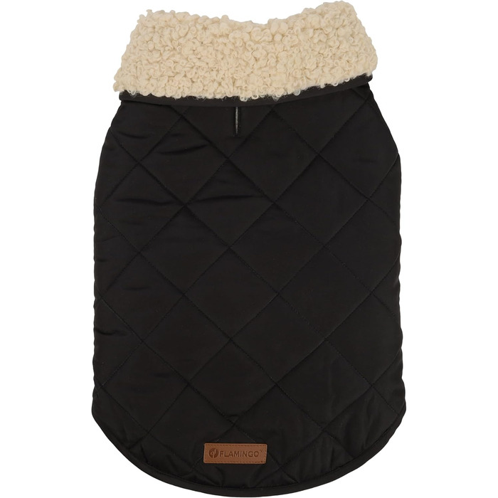 Теплий зимовий одяг для собак Flamingo Bonnie – чорний, розмір 55 см – преміум якість, водонепроникний, з плюшевою підкладкою