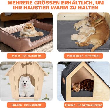 Кілимок для обігріву домашніх тварин: котів, собак, кроликів. Регулювання температури та таймера. 45x45 см
