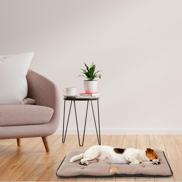 Килимок для собак Ferplast, лежанка-софа, середній розмір, 65 x 48 x 3,5 см, чорний, з мікрофлісу, водонепроникний, миється