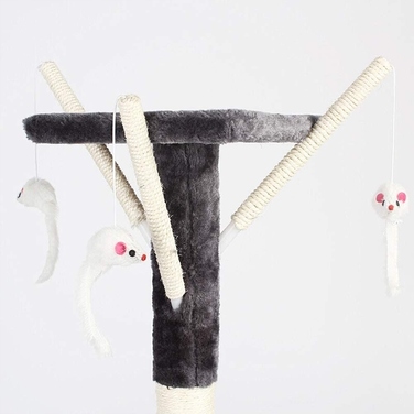 Ігровий комплекс для котів: дерево-драпалка з будиночком та лежаком, 138 см, F014