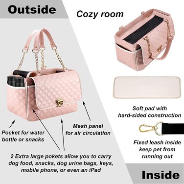 Сумка-переноска для собак та котів NewEle Fashion, чорна, до 4.5 кг, з великими кишенями, для подорожей, підходить для авіаперельотів