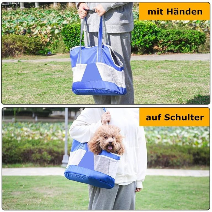 Сумка-переноска для собак та котів, літня, з сіткою, блакитна