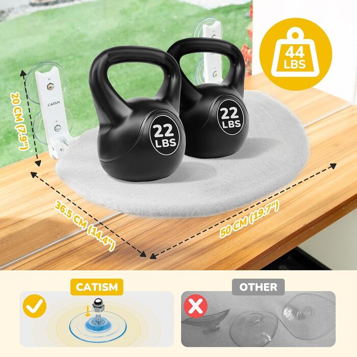 Гамак для котів CATISM на вікно, 50x36.5x20 см, сірий, з присосками