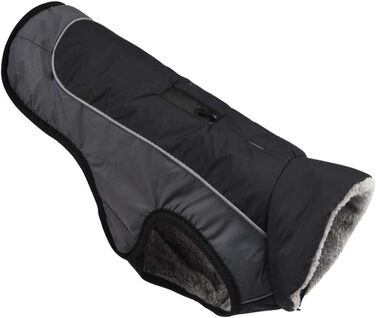 Водонепроникний теплий дощовик для собак з отвором для шлейки, для маленьких, середніх та великих собак, (M: Об'єм грудей (50-60 см), Чорний)