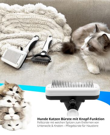 Щітка для собак та котів - самоочисна Slicker, проти випадання шерсті та ковтунів