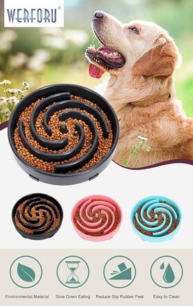 Навчальний миска для собак, повільне годування, анти-заковтування, інтерактивна, безпечна, міцна, екологічна, темно-сіра