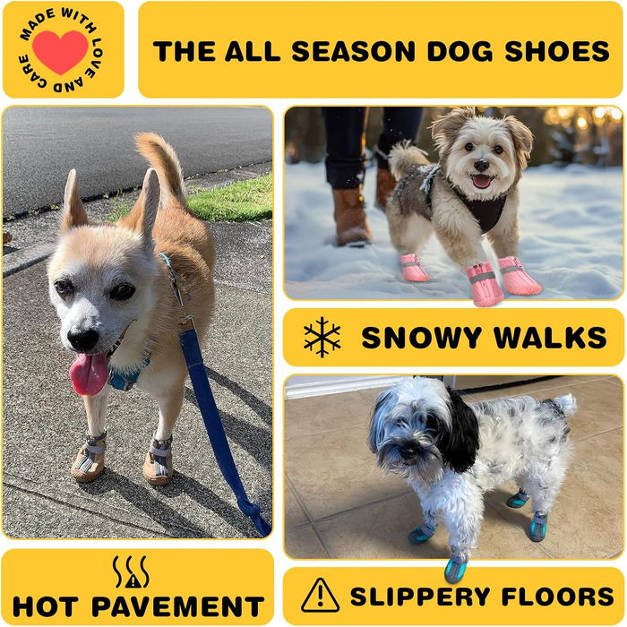 Чоботи для собак Hcpet: дихаючі, з світловідбиваючими ремінцями, для маленьких собак, непрослизькі, 4 шт., армійного кольору