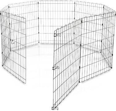 Клітка-вольєр для собак та інших домашніх тварин Amazon Basics, металева, складна, 91 см (76.2 см у висоту)