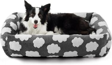 Крізь для собак середнього розміру, сірий, 30x24x8 см. Ортопедичний, знімний чохол на блискавці, м'який, з антиковзаючою основою