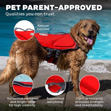 Рятувальний жилет для собак Outward Hound Dawson Swim, червоний, розмір M