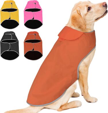 Водонепроникний собачий дощовик Yfbrite, теплий дощовик для собак, розмір M (L, помаранчевий)