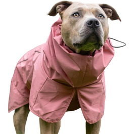 Водонепроникний дощовик для собак Spark Paws Sea Pink 3XL, вітрозахисна рефлективна куртка з повним захистом тіла, для малих, середніх, великих і дуже великих порід, дихаюча