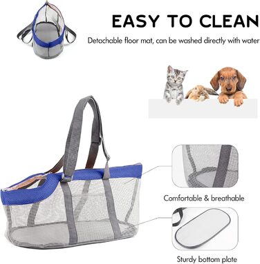 PETCUTE Сумка-переноска для собак та котів, блакитна, до 4 кг