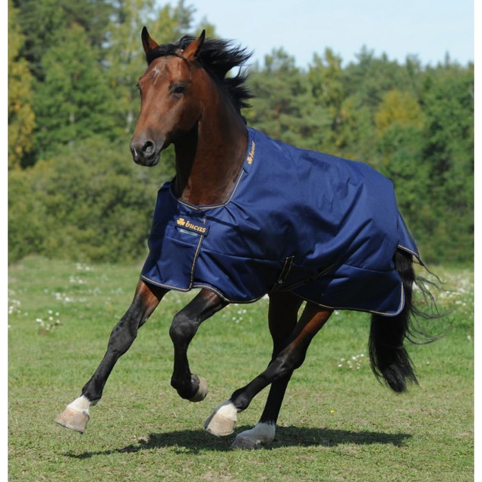 Зимова кінська попона Bucas Irish Turnout 300 г, navy/gold, Rip-Stop, Silk-feel