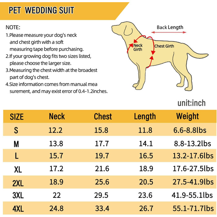 ЕлегантнийSmoking для собак: формальний костюм з краваткою для собак, весільний набір, костюм для цуценят, маленьких та середніх собак, котів. Розмір 3XL