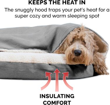 Крісло-ліжко для собак Furhaven, з гелевим охолодженням, кругле, для великих собак, знімний та пральний чохол, до 36,3 кг, Sherpa та замша, 111,8 см, імітація овечої шкури та замша, сірий, 112 x 112 x 8 см, гелевий пінопласт