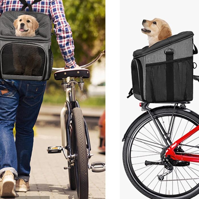 Корзина для собак на велосипеді, дихаюча, легка, знімний кріплення для їжі, для походів, кемпінгу, подорожей