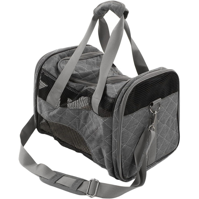 Транспортна переноска для тварин: собак, котів, цуценят (складні, дихаючі, сірі)