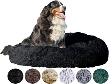 Кругле лежанка для собак та котів, чорний, 120 см, ручної роботи, з м'якою підкладкою, легко миється