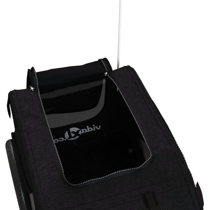 Фургон для собак VidaXL - чорний, 45 кг, з прапором та відбивачами, 133.5 x 69 x 73.5 см