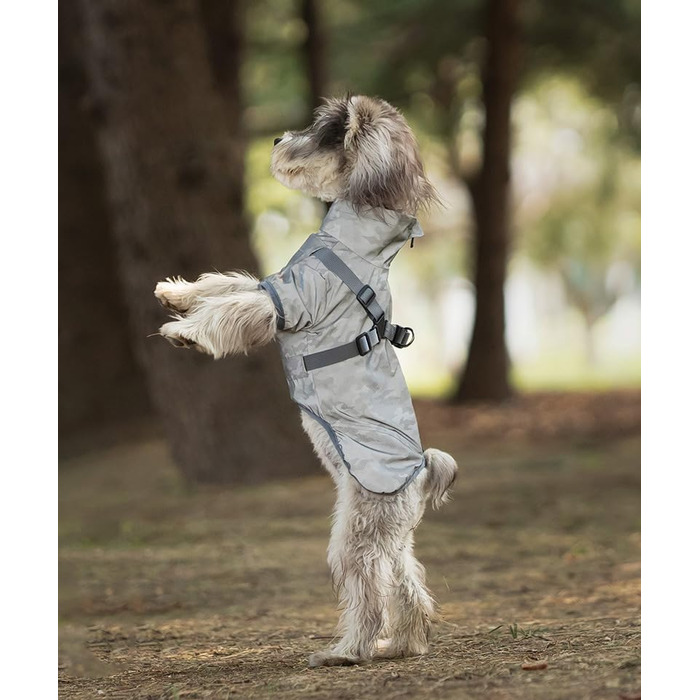Водонепроникний дощовик для собак BT Bear, відбиваючий, сірий/камуфляж, розмір XXL