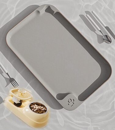 Водонепроникний килимок для годування собак та котів Octonyluck, 57.5x35.5 см, сірий