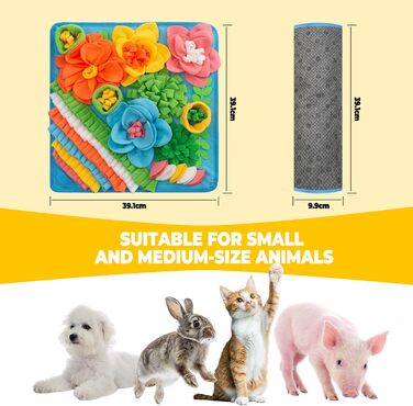 Килимок для собак Tierglück Schnüffelteppich: тренувальний килимок для повільного годування, іграшка-розвиток для собак та котів, для цуценят та середніх порід