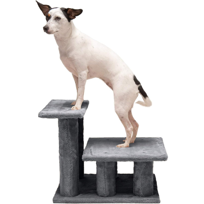 Сходи для домашніх тварин Furhaven Steady Paws, 3 сходинки, сірі, для високих ліжок і диванів