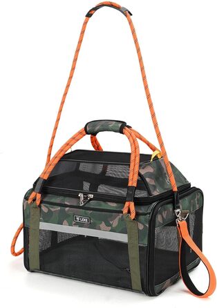 Трансформована переноска для котів та собак до 6,8 кг, Lekereise: TSA-сертифікована, з м'якими боковинами та поворотним кріслом, з міцним сіткою, для подорожей