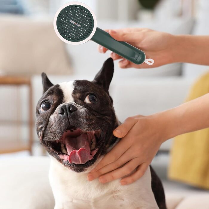 Гребінець для собак та цуценят Slicker від випадання шерсті | Ергономічна гребінець з кнопкою для розплутування для щоденного догляду за шерстю, білий (зелений)