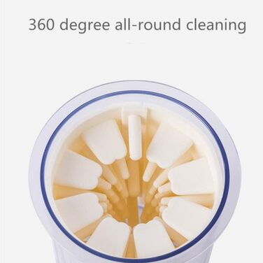 Очисник лап для собак: портативна чаша для миття лап з м'якою силіконовою щіткою, білий