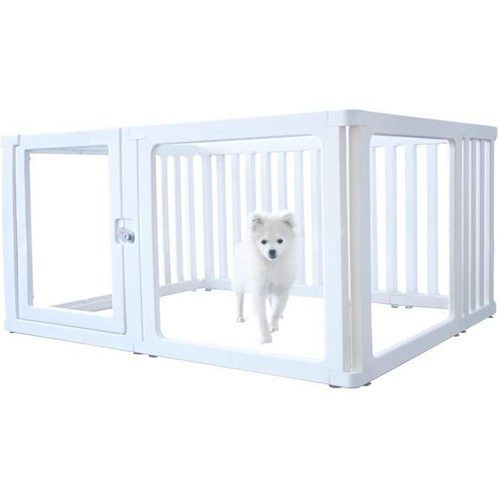 Laufstall для собак та цуценят WOOQOTT: безпечний загін з прозорими панелями, 61 см