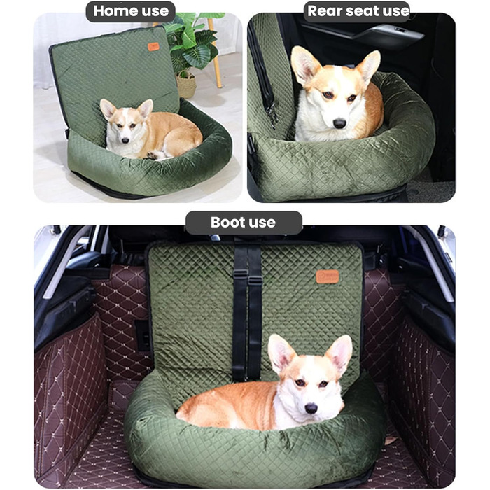 Автокрісло для собак на заднє сидіння, автосидіння для тварин, миється, для маленьких та середніх собак, переноска для собак з неслизьким покриттям та ременем безпеки, рожевий колір
