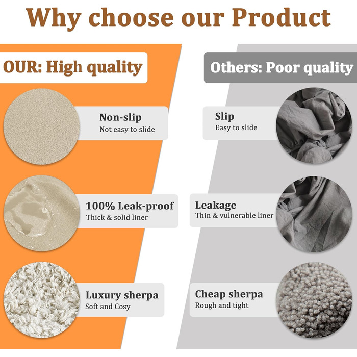 Водонепроникний килимок для собак Catalonia Classy, двосторонній, м'який, великий розмір (203x152 см), каміль/taupe