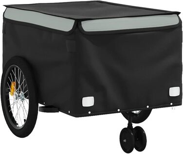 Причіп для велосипеда, причіп для собак, чорний та сірий, 45 кг, для перевезення покупок, компактна упаковка, легка збірка