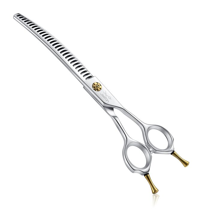 Професійна витончена ножиця для грумінгу собак JASON 7.5 дюймів, 43 зубці, з нержавіючої сталі 440C
