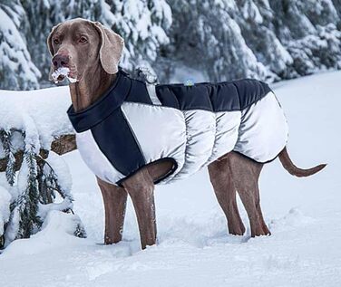Зимова жилетка для собак Gepolsterte Hundejacke з металевою застібкою для повідка, водонепроникна куртка з наповнювачем для великих собак (чорний, 2XL для 12-15 кг)
