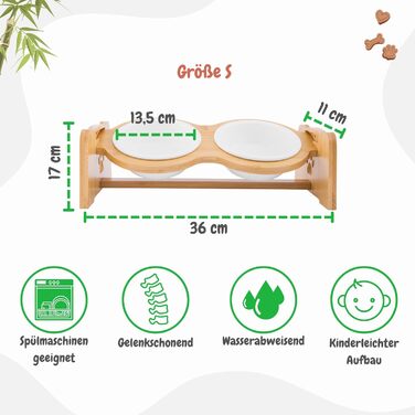 Преміум годівниця для собак та котів Petzy Ceramic, 350 мл | Регульована висота, антиковзаюча підставка, ідеальна для маленьких тварин