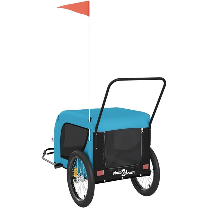 Причіп для велосипеда для собак, блакитний та чорний, Oxford-Gewebe & Eisen, LH3049