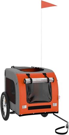 Причіп для велосипеда для собак Оранжевий та Сірий, Oxford-Gewebe та залізо, LH3839