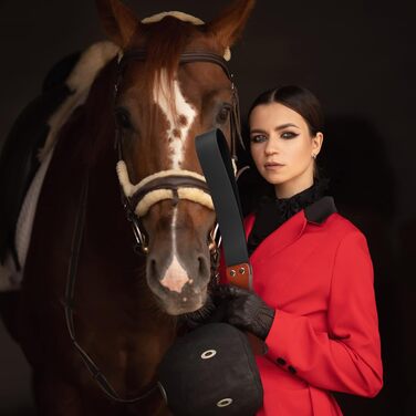 Спіральна косарка для коней BAVIHOR, 48,2 см, з антиковзним дерев'яним руків'ям, чорна