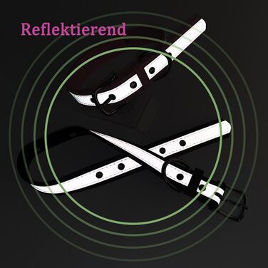 Yonsbox Персоналізоване світловідбиваче відбиваче для собак та котів – Легке, міцне мікрофіброве ошийник з гравіюванням, тихим ID-значком та світловідбиваючою строчкою безпеки – 6 розмірів (XS–XXL) Фіолетовий M: 29-38 см (підходить для 6-10 кг)