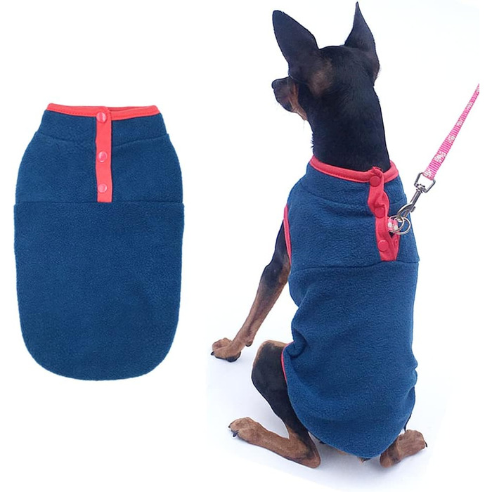 Флісовий пуловер для собак, тепла жилетка, одяг для собак, без рукавів, цуценята, зима, холодна погода, одяг для собак, пуловер для маленьких та середніх собак та котів (Зелений), Зелений (X-Small, блакитний)