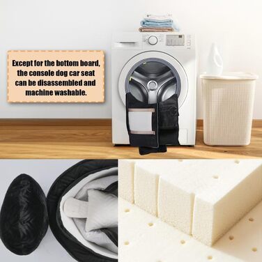 Автокрісло для собак - підставка для тварин у машину з ременем безпеки та м'яким сидінням, чорний (до 6,8 кг)