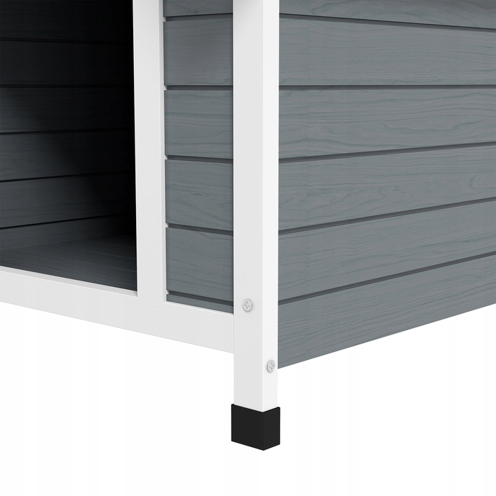 Будка для собак PawHut, сіра/чорна, 75x88x82 см, для собак вагою до 20 кг